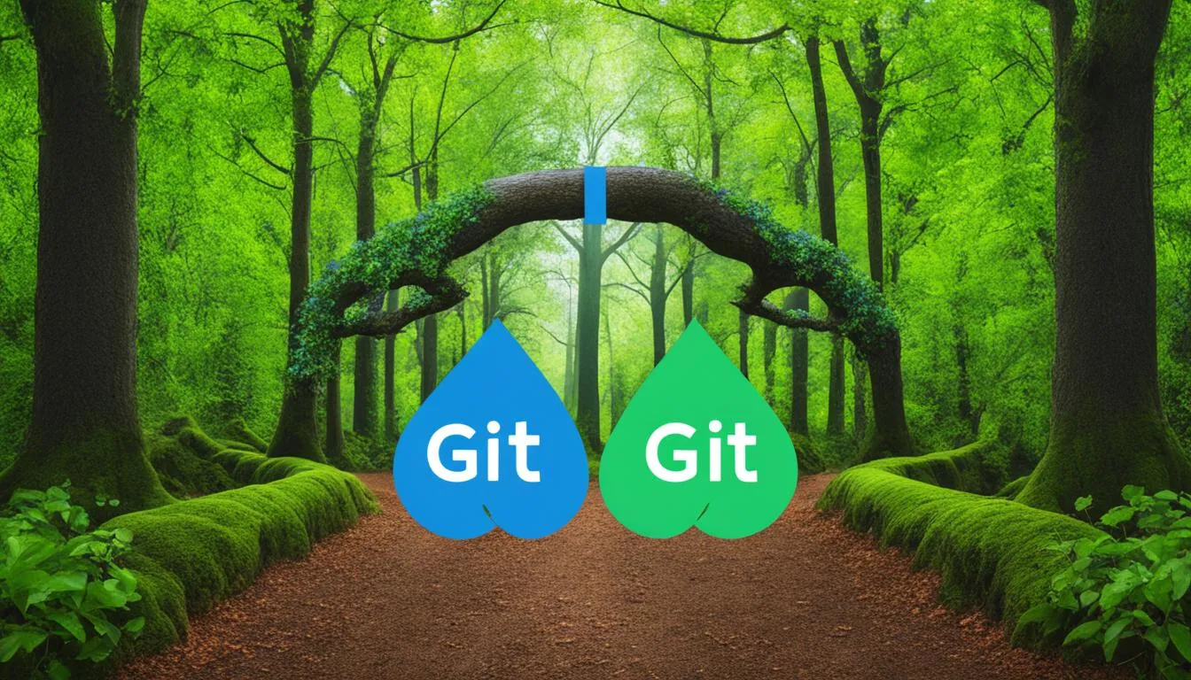 Schemat gałęzi w repozytorium Git i repozytorium zdalne w serwisie GitHub
